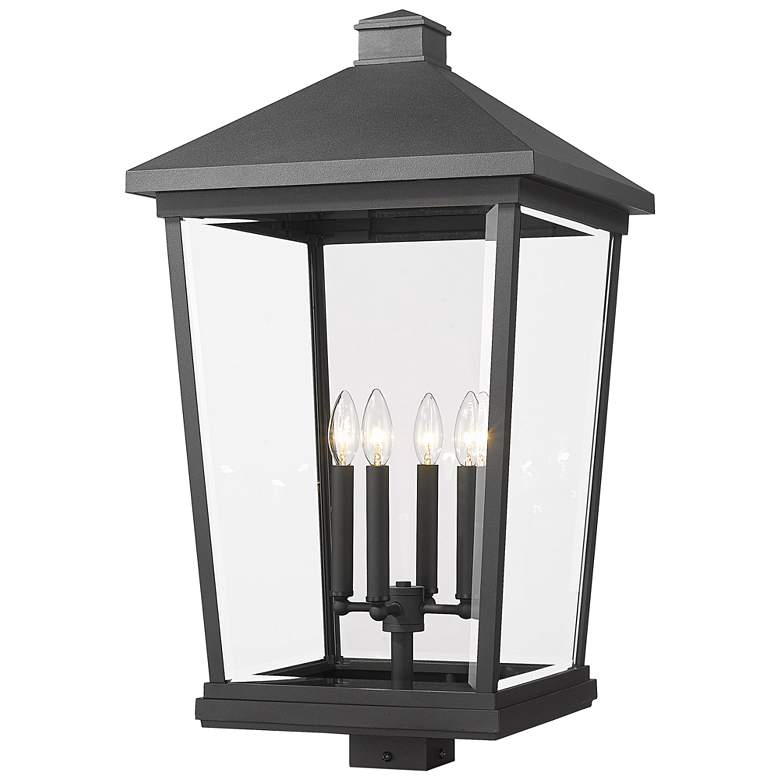 Image 1 Z-Lite Beacon 29 3/4" High Black 4-Light Outdoor Post Light