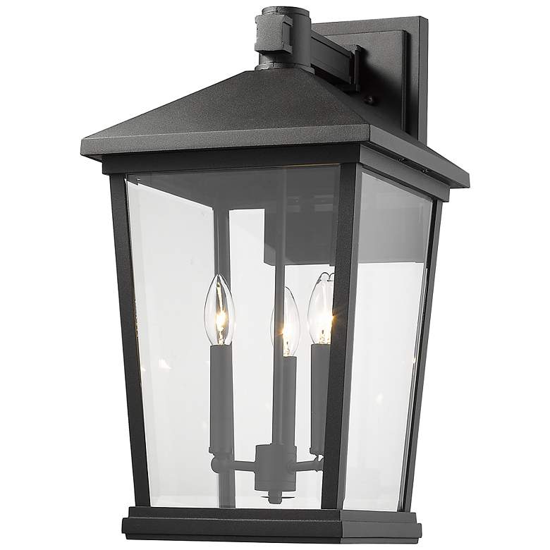 Image 1 Z-Lite Beacon 3 Light Outdoor Wall Sconce in Black