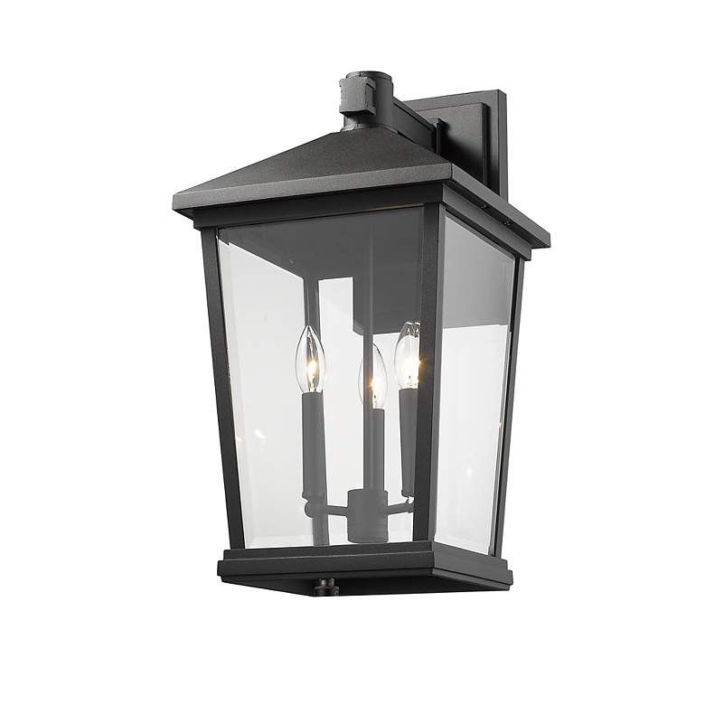 Image 4 Z-Lite Beacon 3 Light Outdoor Wall Sconce in Black more views