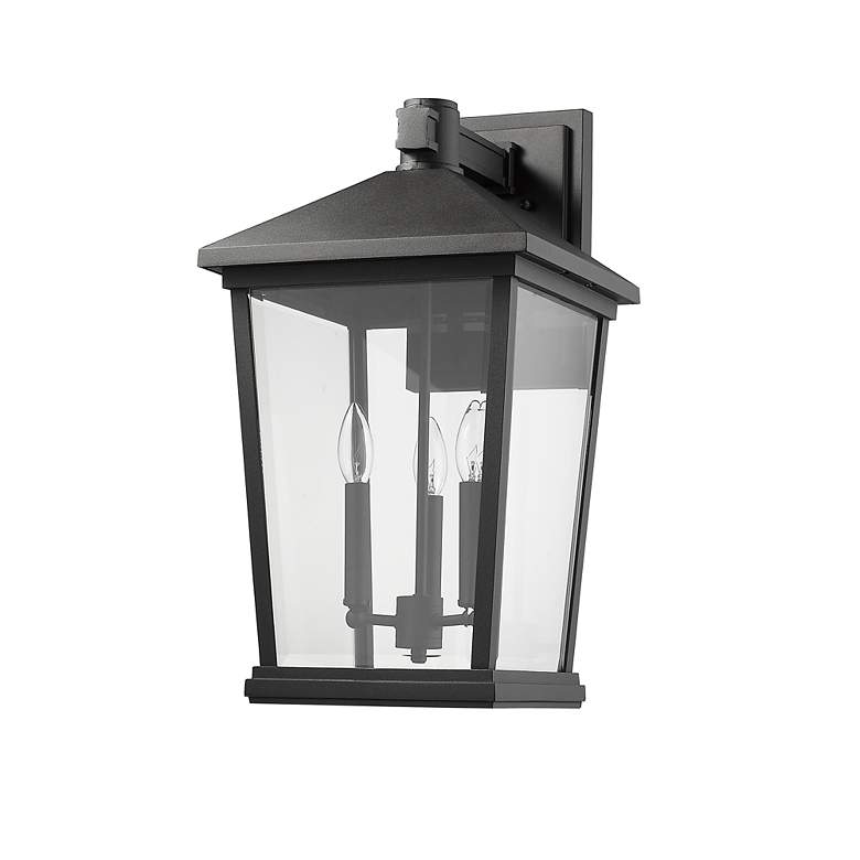 Image 7 Z-Lite Beacon 3 Light Outdoor Wall Sconce in Black more views