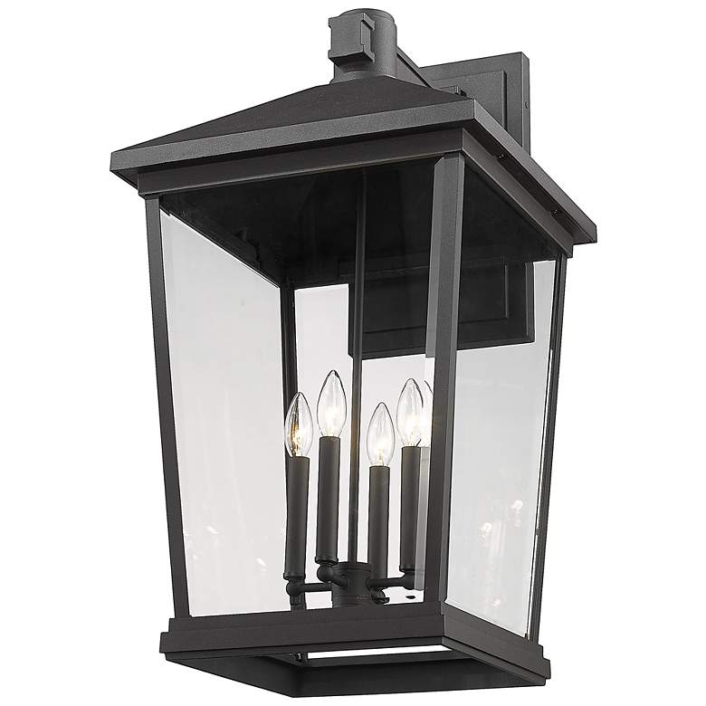 Image 4 Z-Lite Beacon 4 Light Outdoor Wall Sconce in Black more views