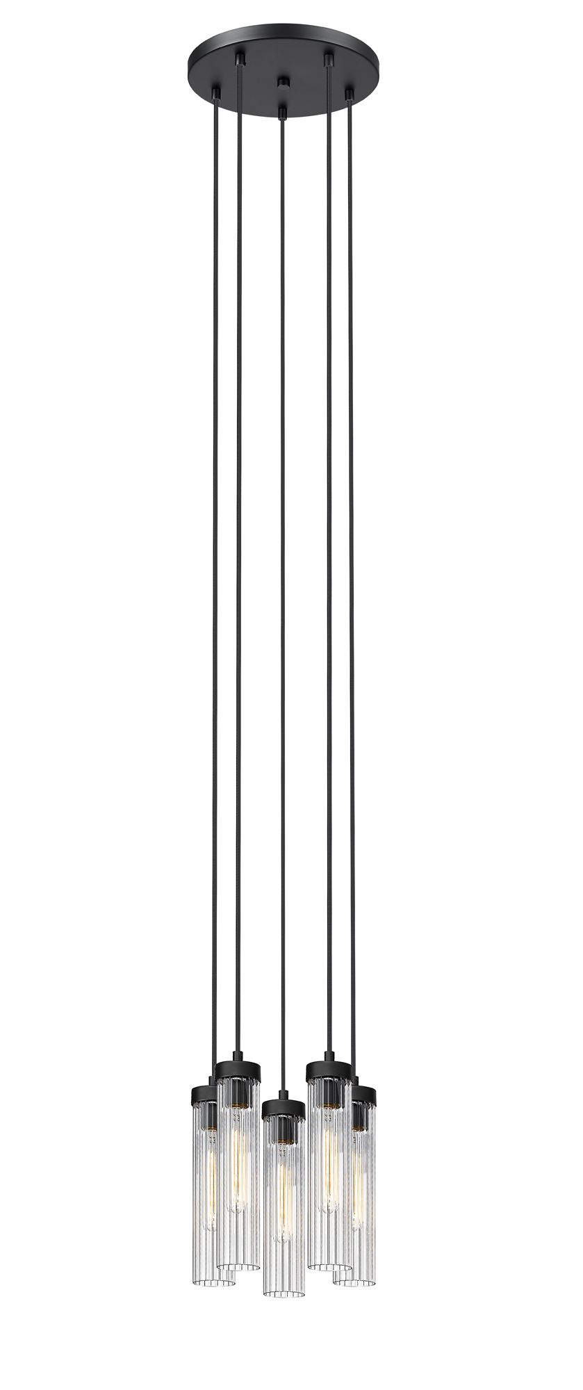 Image 5 Z-Lite Beau 12" Wide Matte Black Multi-Light Pendant more views