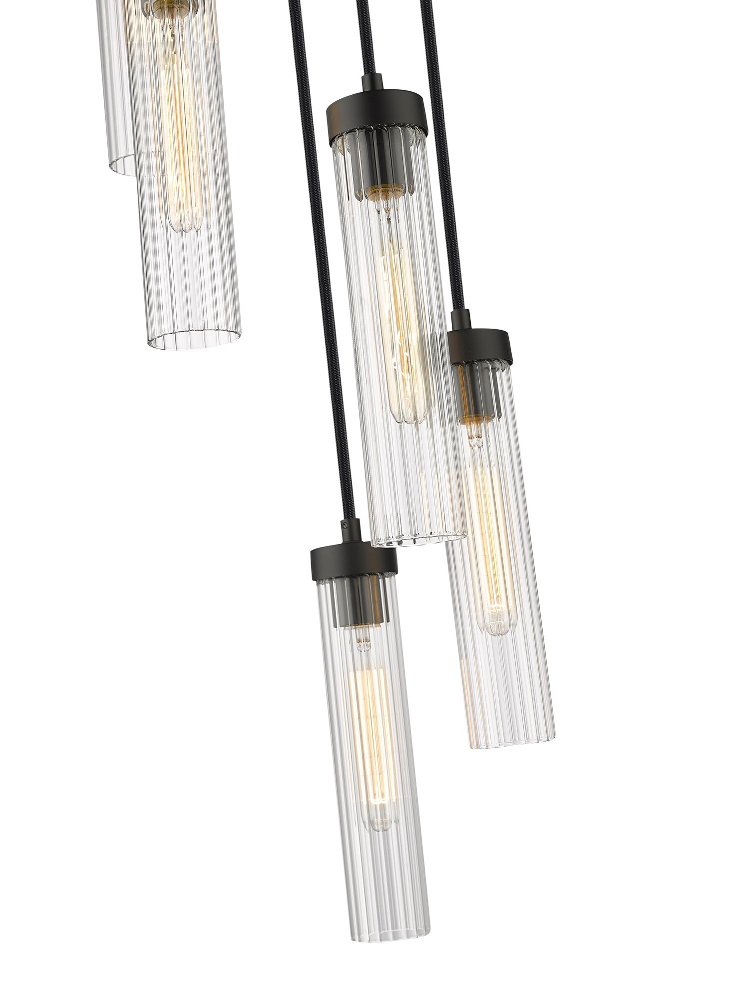 Image 7 Z-Lite Beau 12" Wide Matte Black Multi-Light Pendant more views