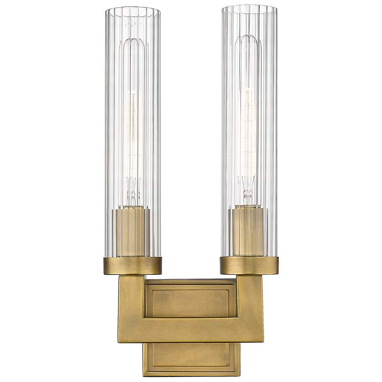 Image 3 Z-Lite Beau 2 Light Wall Sconce in Rubbed Brass more views