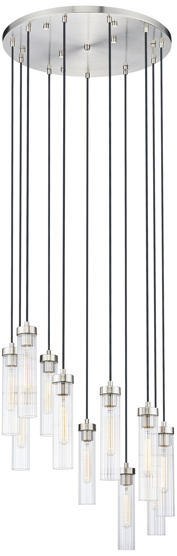 Z-Lite Beau 24" wide Brushed Nickel Multi-Light Pendant