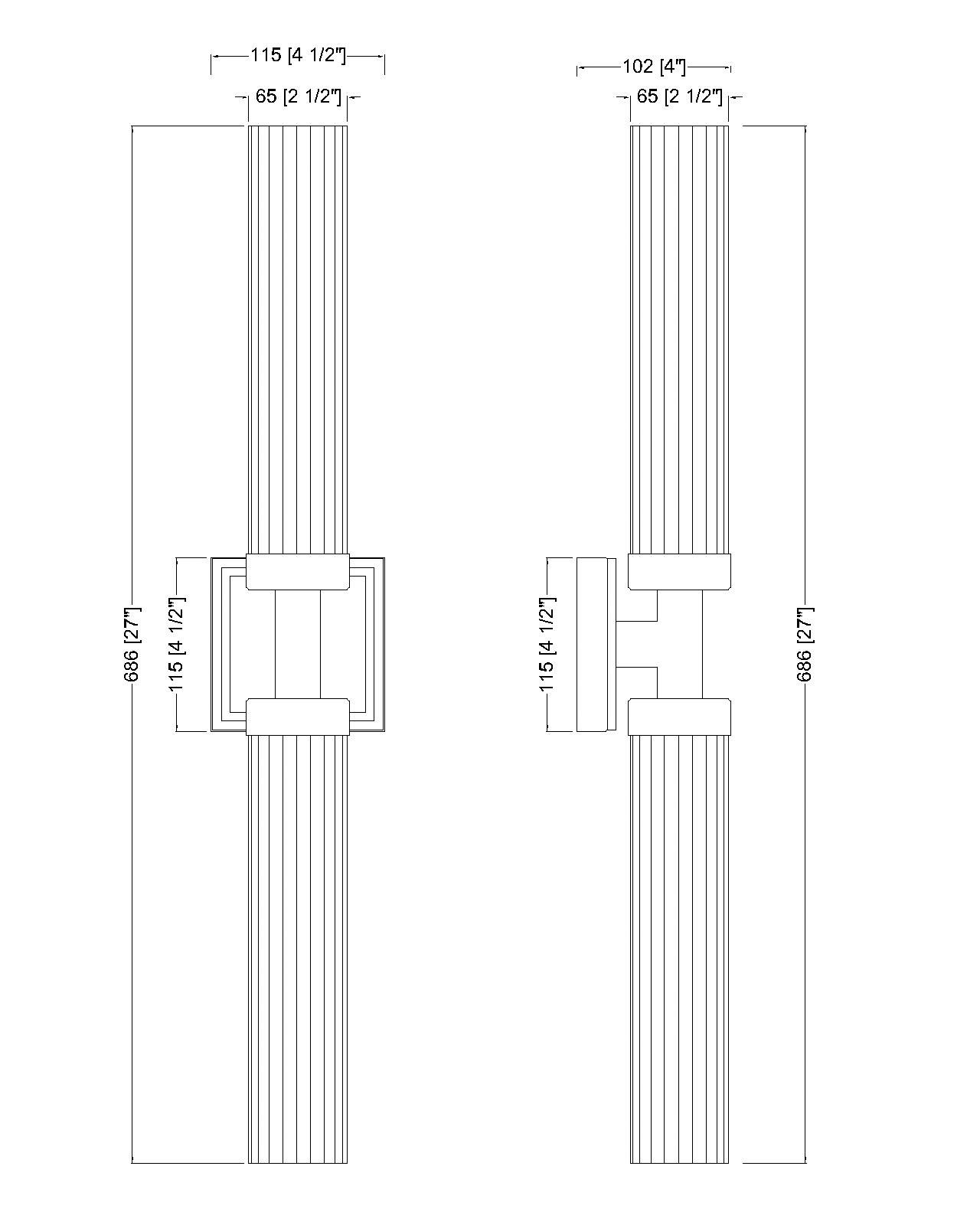 Z-Lite Beau 27" High Polished Nickel ADA 2-Light Wall Sconce