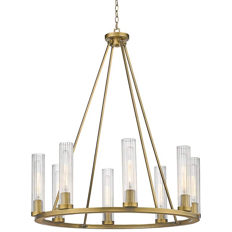 Image 3 Z-Lite Beau 33" Wide Rubbed Brass 8-Light Round Ring Chandelier