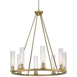 Z-Lite Beau 33" Wide Rubbed Brass 8-Light Round Ring Chandelier