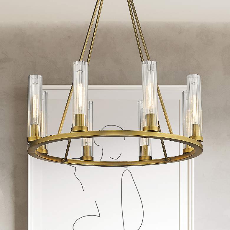 Image 2 Z-Lite Beau 33" Wide Rubbed Brass 8-Light Round Ring Chandelier