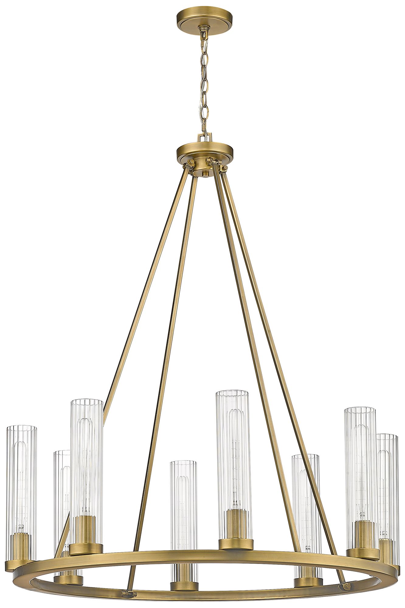 Z-Lite Beau 33" Wide Rubbed Brass 8-Light Round Ring Chandelier in scene