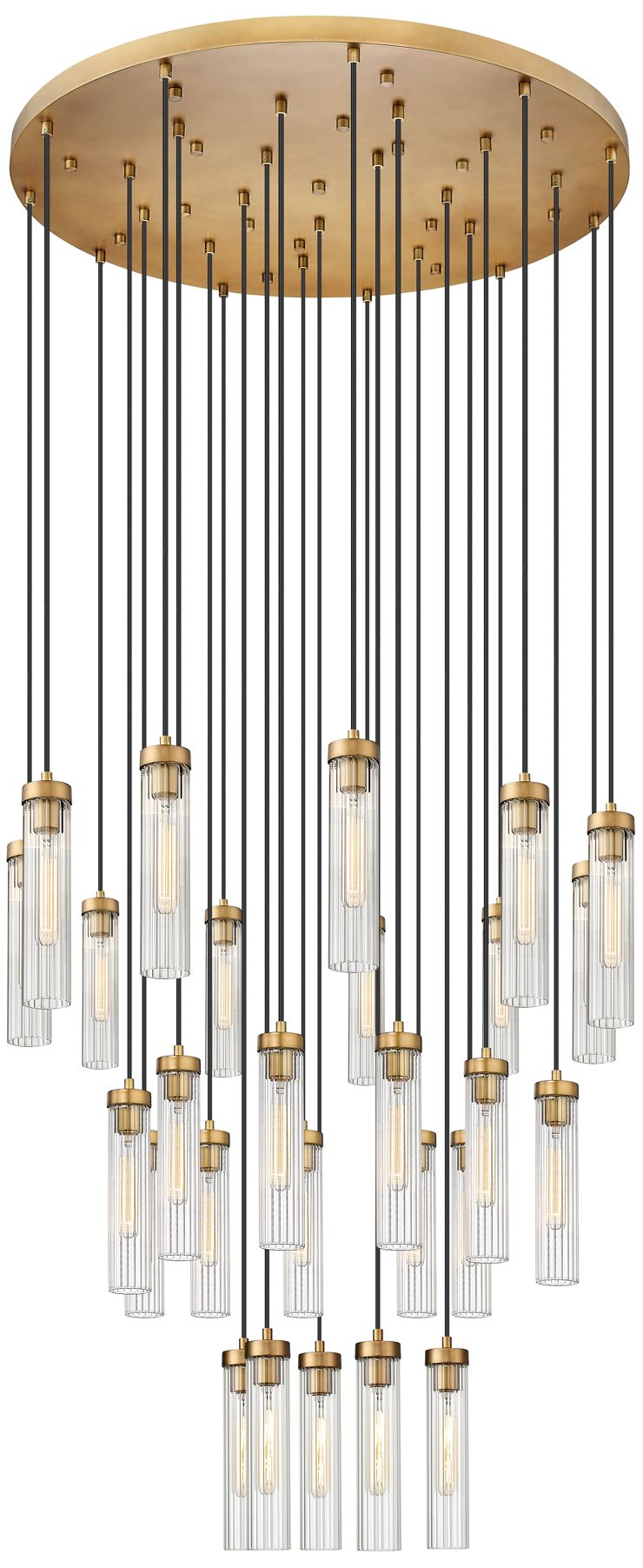 Z-Lite Beau 36" wide Brushed Brass Multi-Light Pendant