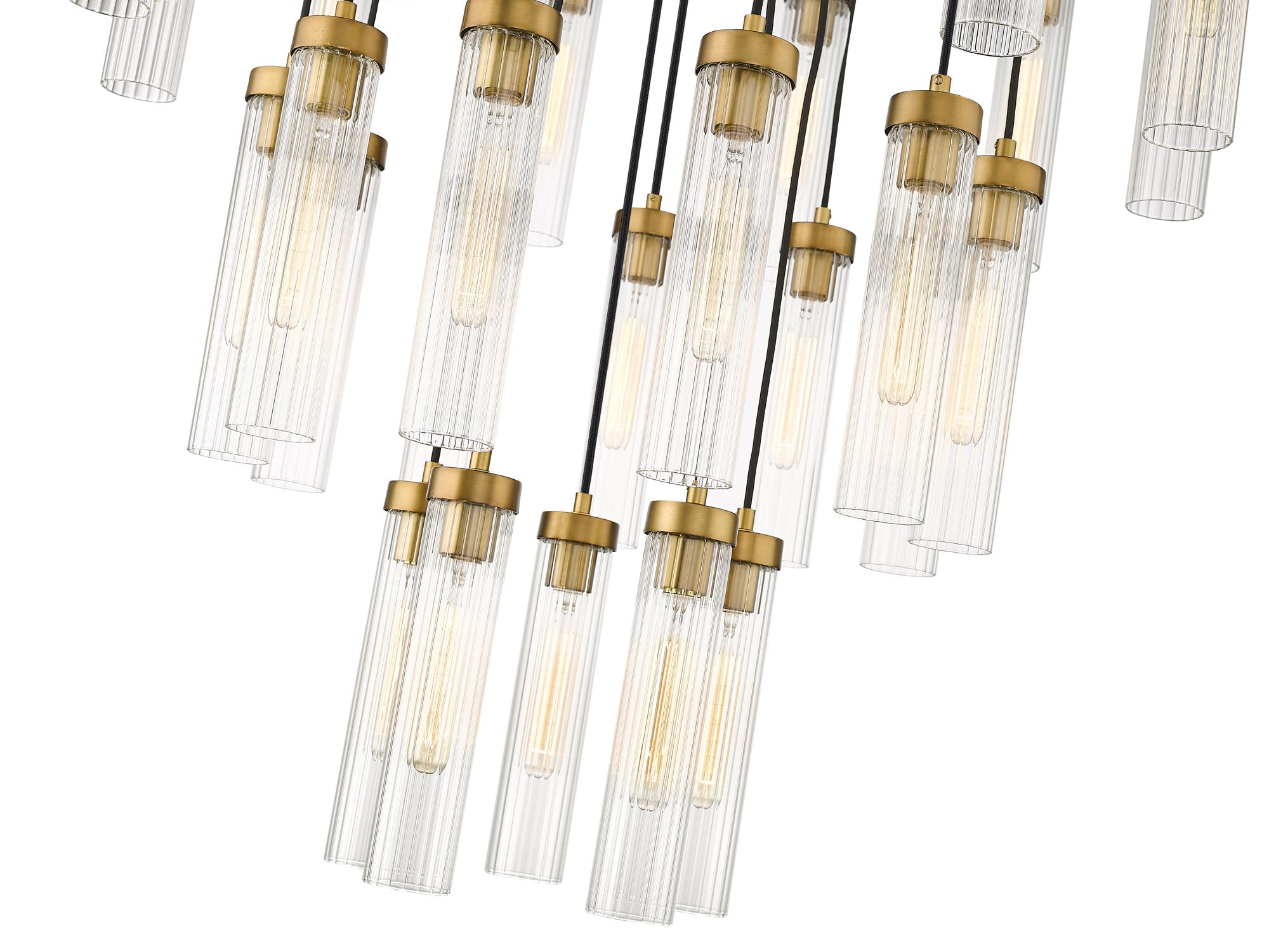 Image 7 Z-Lite Beau 36" wide Brushed Brass Multi-Light Pendant more views