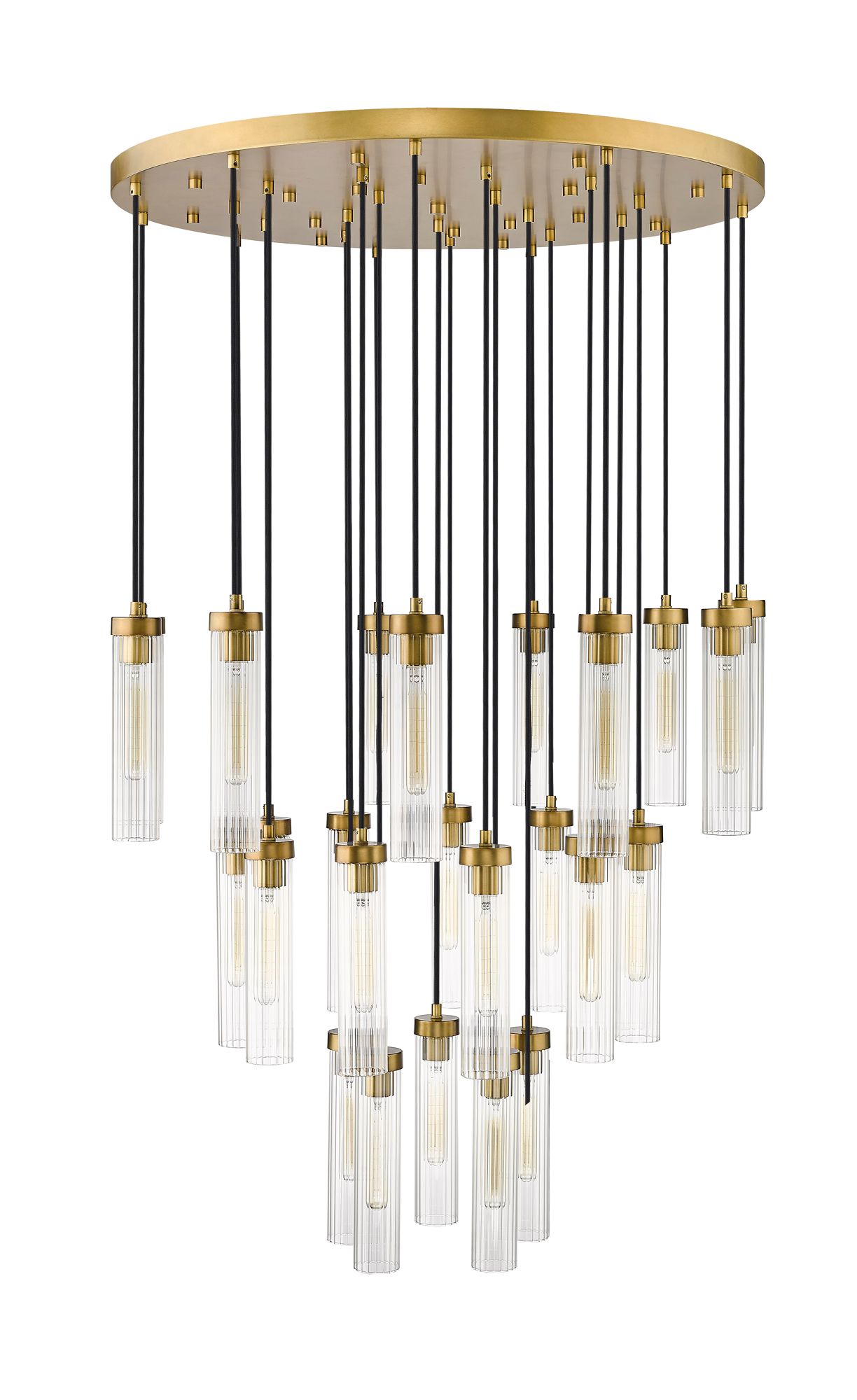 Z-Lite Beau 36" wide Brushed Brass Multi-Light Pendant