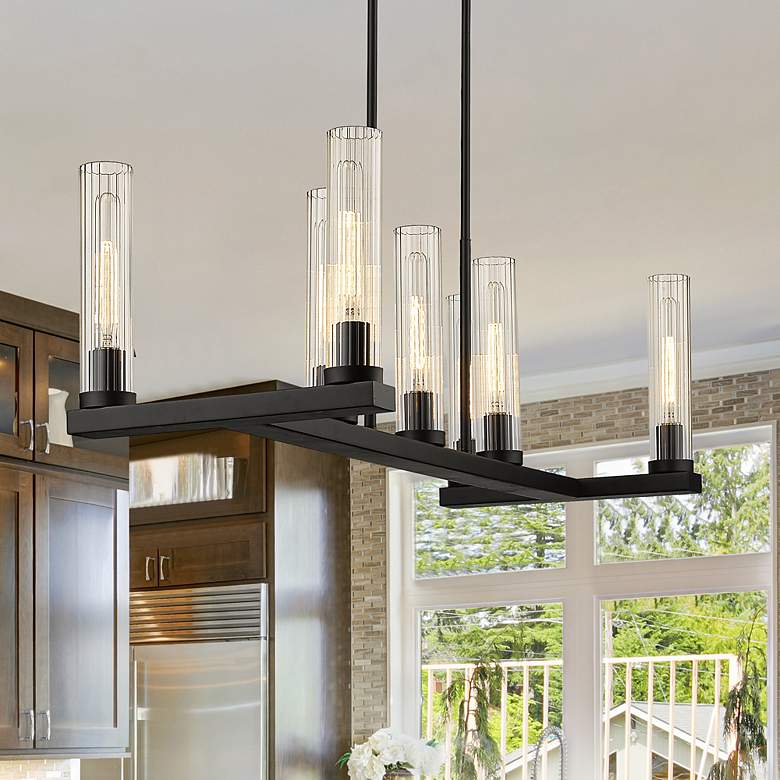 Image 2 Z-Lite Beau 44" Wide Bronze 7-Light Island Chandelier