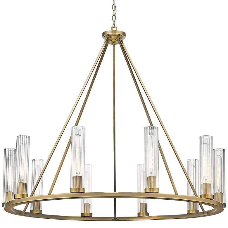 Image 3 Z-Lite Beau 46" Wide Rubbed Brass 10-Light Ring Chandelier