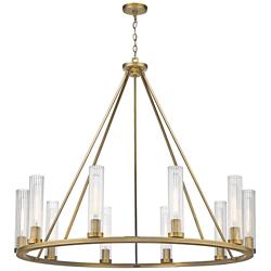 Z-Lite Beau 46" Wide Rubbed Brass 10-Light Ring Chandelier