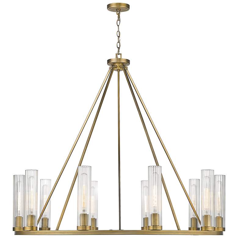 Image 5 Z-Lite Beau 46" Wide Rubbed Brass 10-Light Ring Chandelier more views