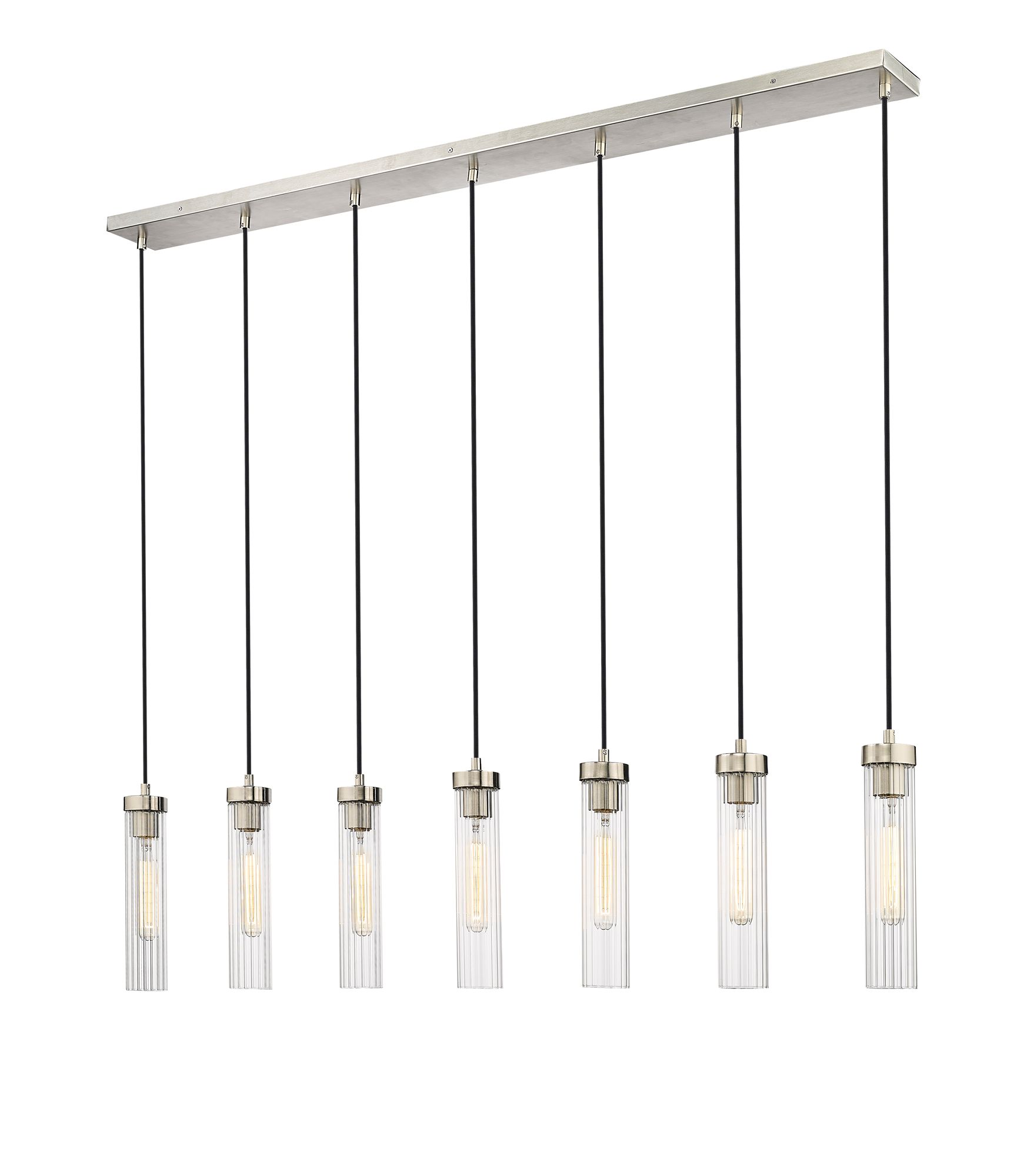 Image 6 Z-Lite Beau 54" Wide Brushed Nickel 7-Light Linear Pendant more views