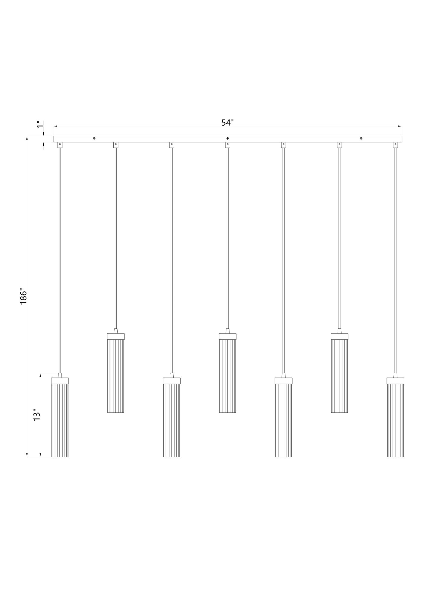 Z-Lite Beau 54" Wide Brushed Nickel 7-Light Linear Pendant