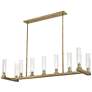 3_Z-Lite Beau 56" Wide Modern Rubbed Brass 9-Light Linear Pendant