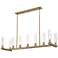 Z-Lite Beau 56" Wide Modern Rubbed Brass 9-Light Linear Pendant
