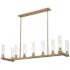 Z-Lite Beau 56" Wide Modern Rubbed Brass 9-Light Linear Pendant