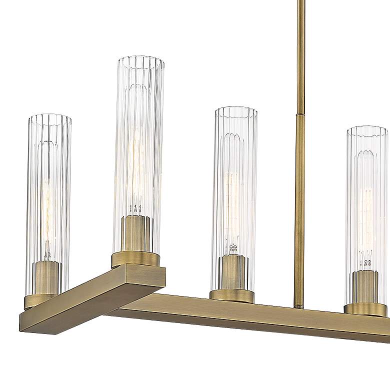 Image 4 Z-Lite Beau 56" Wide Modern Rubbed Brass 9-Light Linear Pendant more views