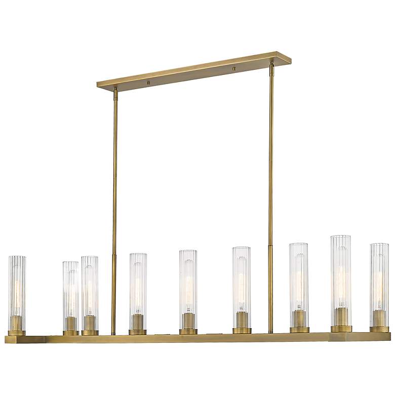 Image 6 Z-Lite Beau 56" Wide Modern Rubbed Brass 9-Light Linear Pendant more views