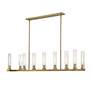7_Z-Lite Beau 56" Wide Modern Rubbed Brass 9-Light Linear Pendant more views