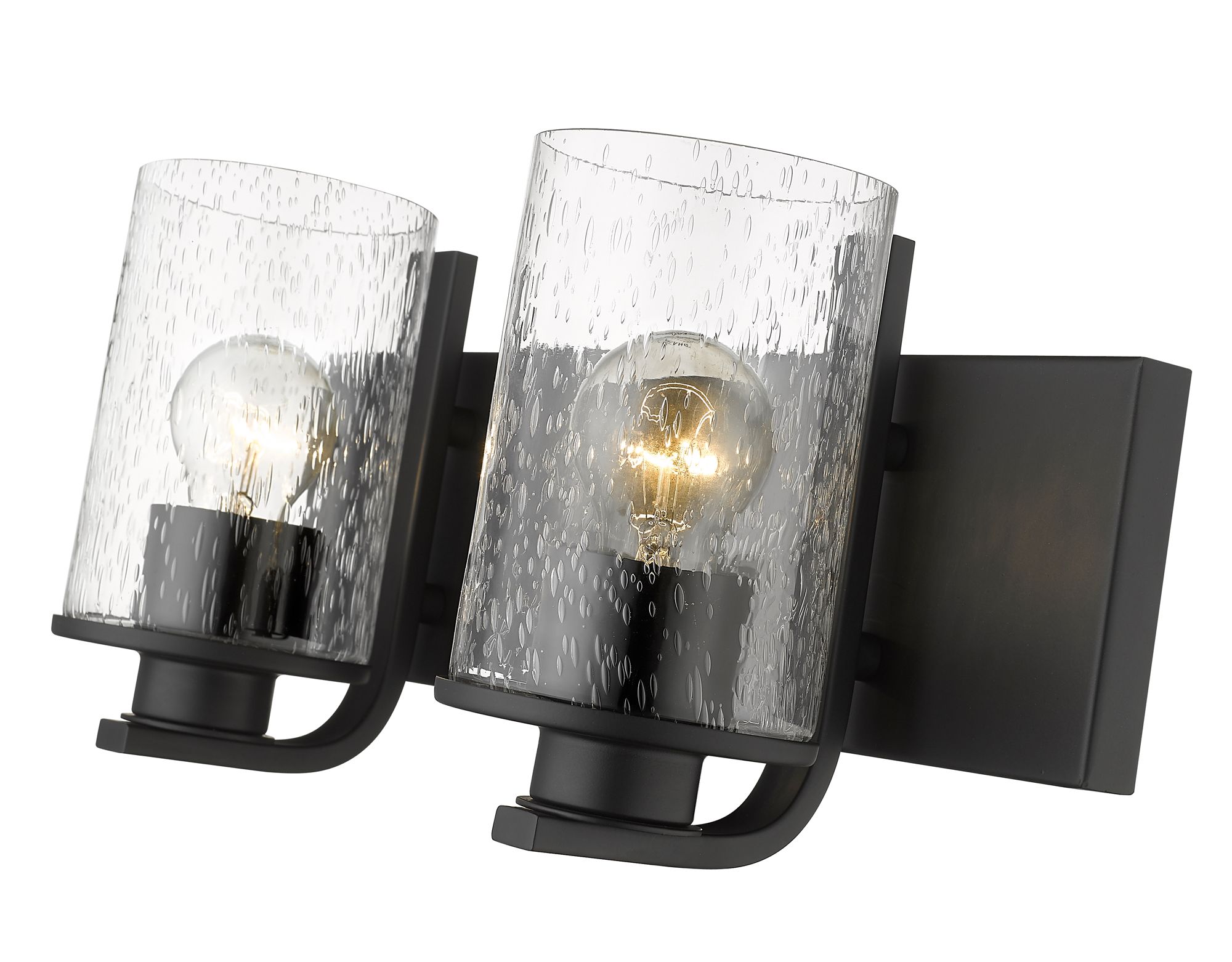 Z-Lite Beckett 2 Light Vanity in Matte Black in scene