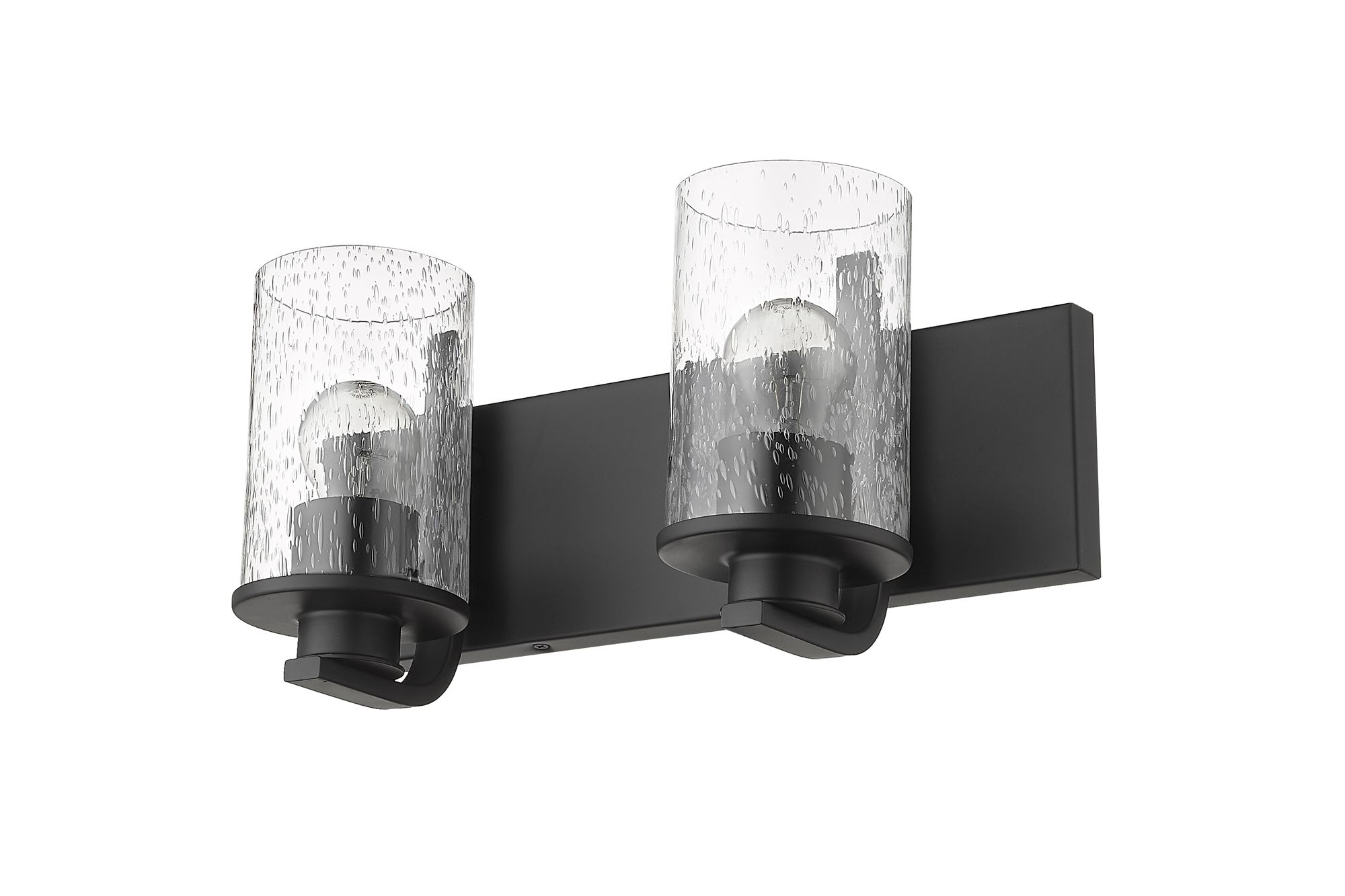 Z-Lite Beckett 2 Light Vanity in Matte Black in scene