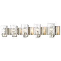 Z-Lite Beckett 42" Wide Brushed Nickel 5-Light Vanity Bath Light