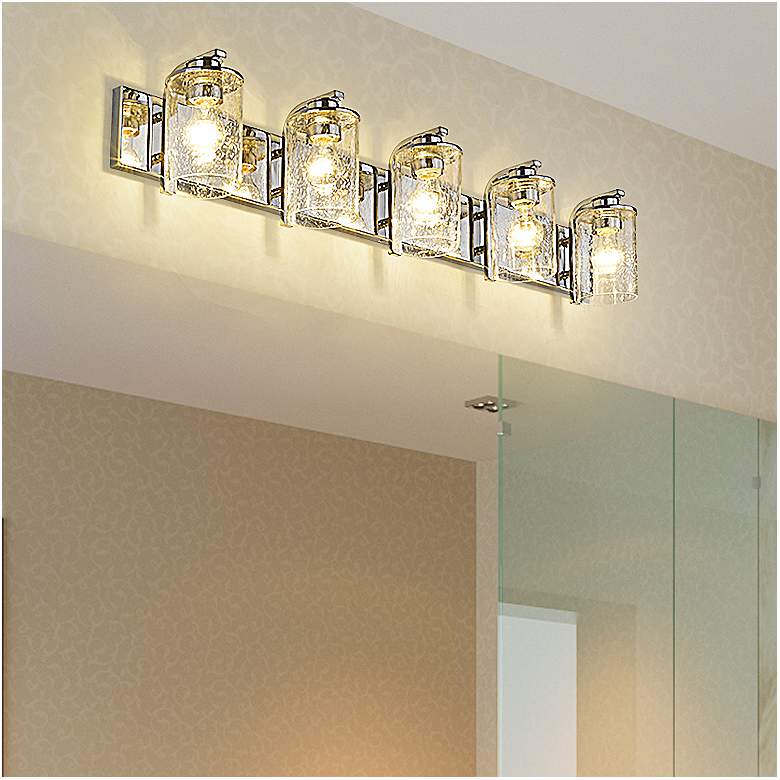 Image 2 Z-Lite Beckett 42" Wide Chrome 5-Light Vanity Bath Light