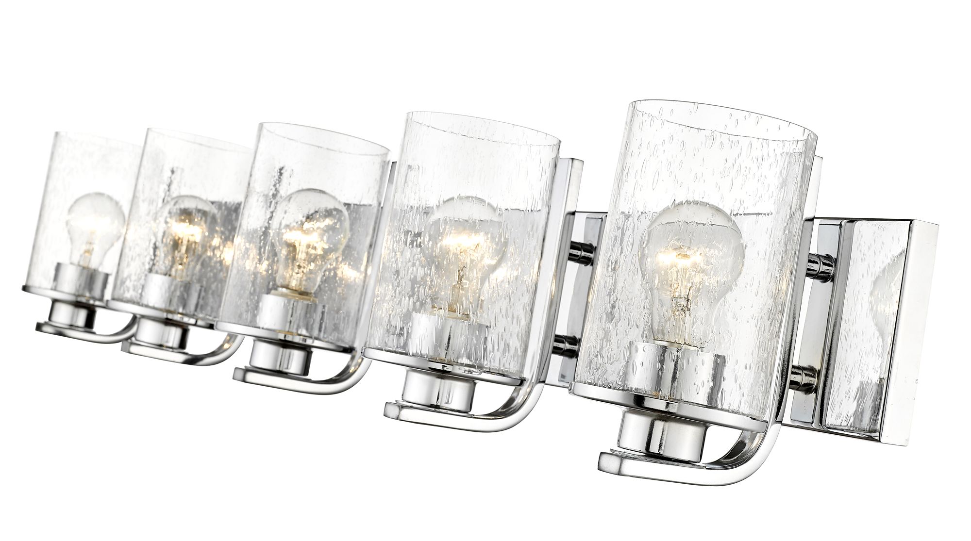 Z-Lite Beckett 42" Wide Chrome 5-Light Vanity Bath Light in scene