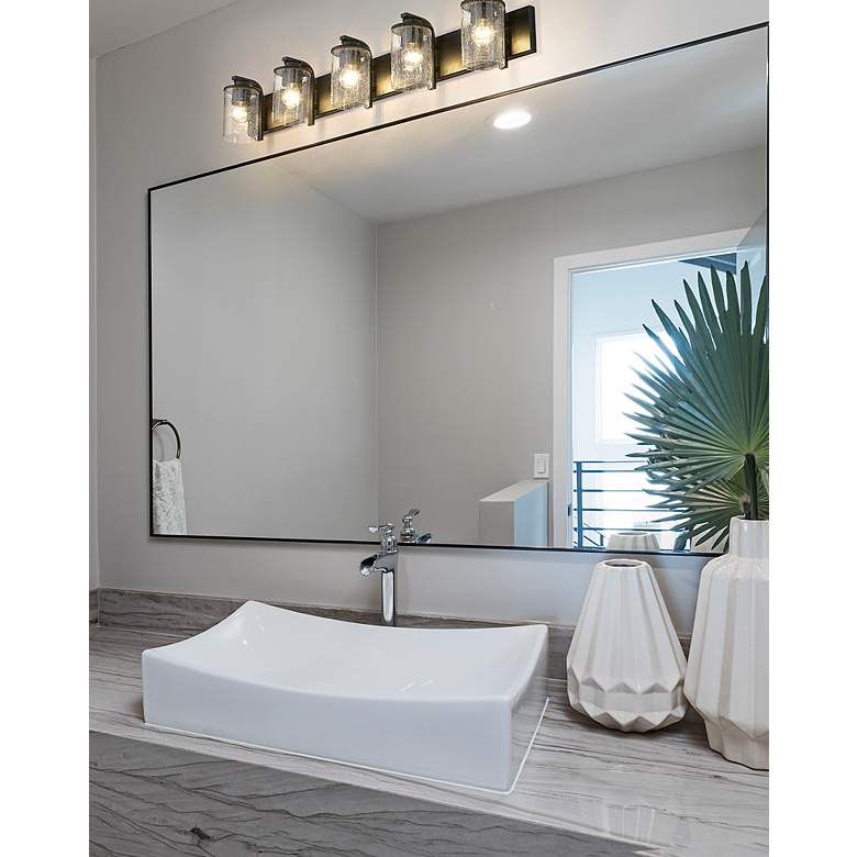 Image 5 Z-Lite Beckett 42" Wide Matte Black 5-Light Vanity Bath Light more views