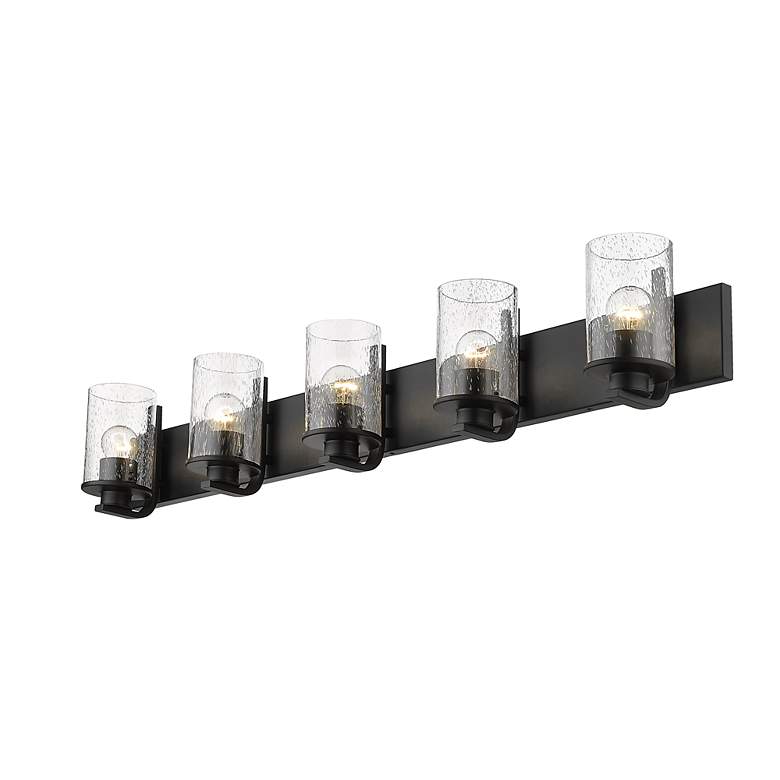 Image 7 Z-Lite Beckett 42" Wide Matte Black 5-Light Vanity Bath Light more views