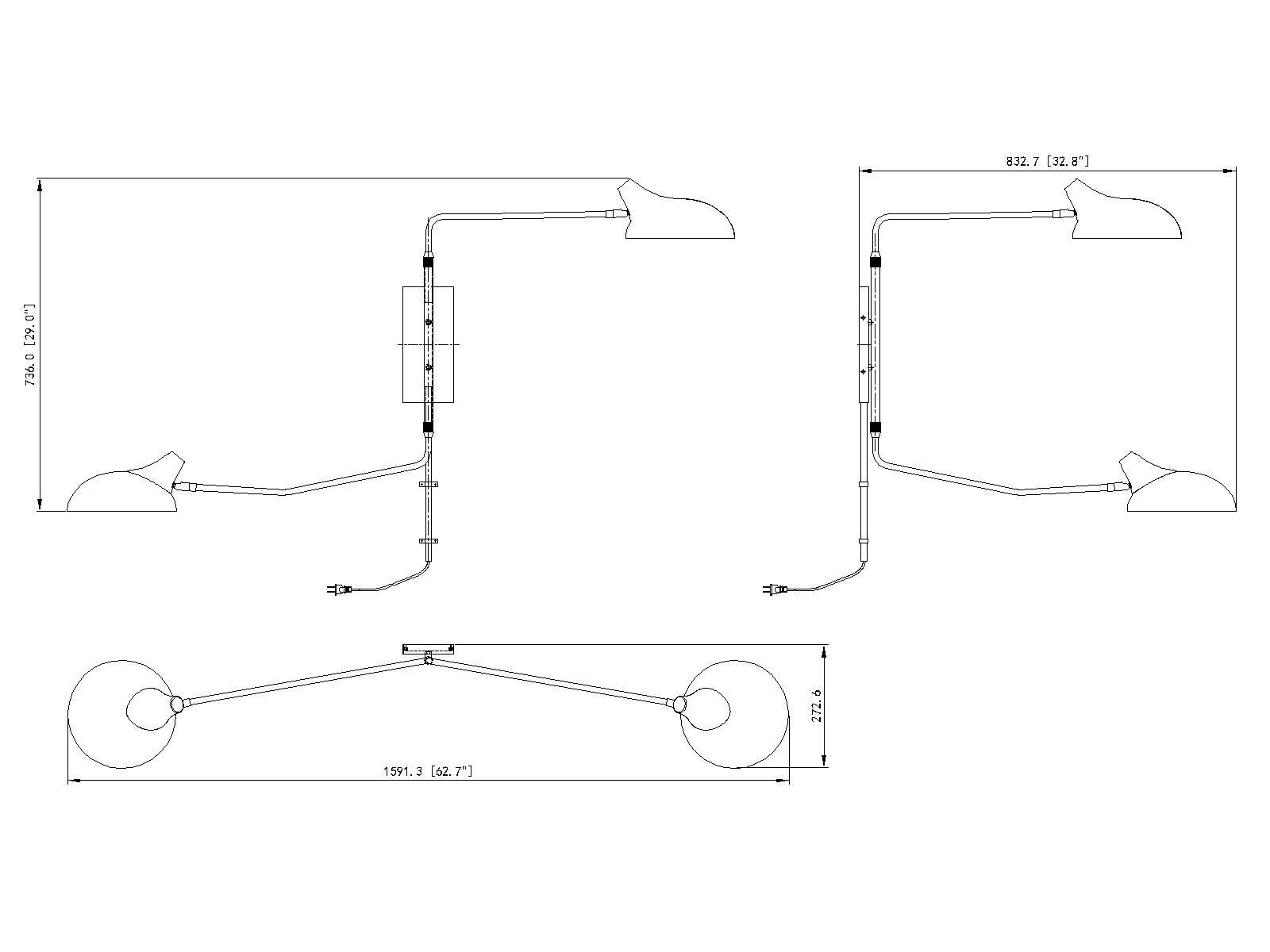 Z-Lite Bellamy 29 1/4" Matte Black Adjustable 2-Arm Modern Wall Sconce in scene