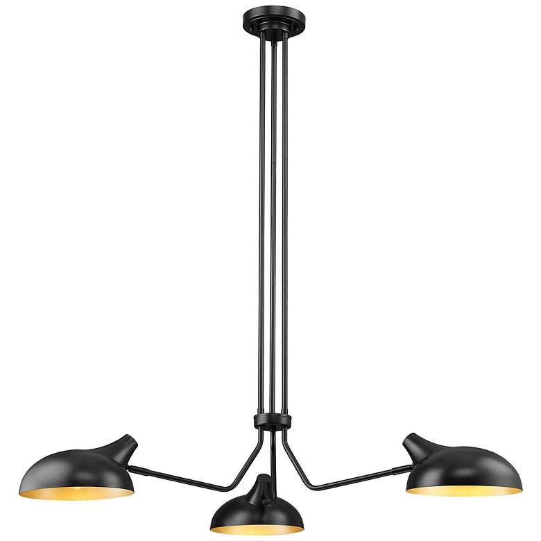 Image 2 Z-Lite Bellamy 46" Wide Matte Black 3-Light Chandelier