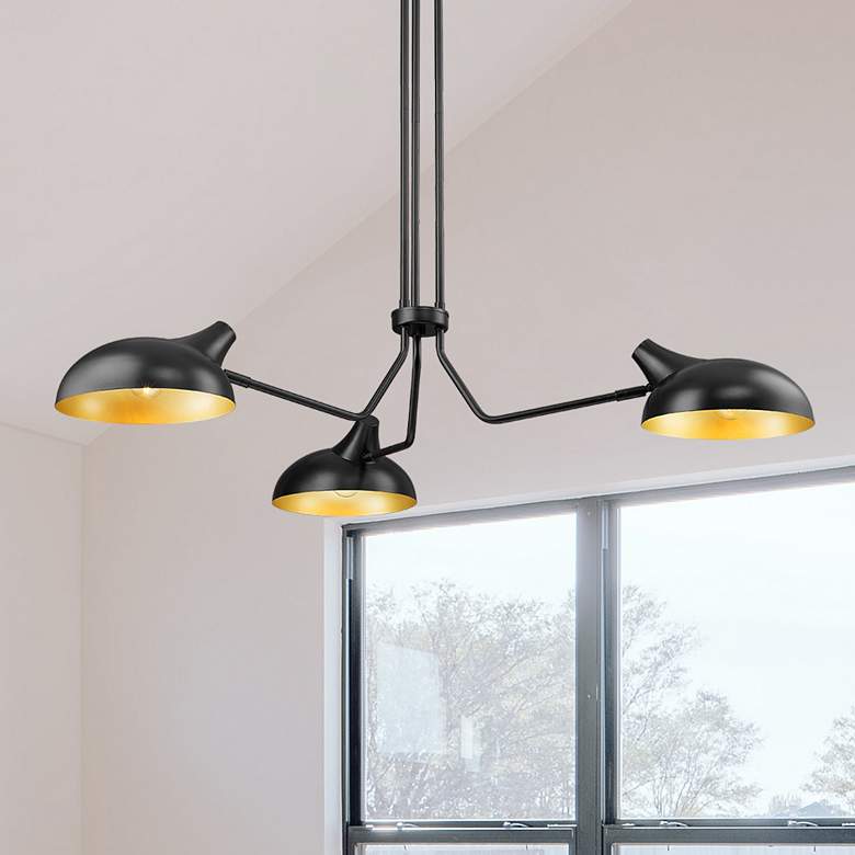 Image 1 Z-Lite Bellamy 46" Wide Matte Black 3-Light Chandelier