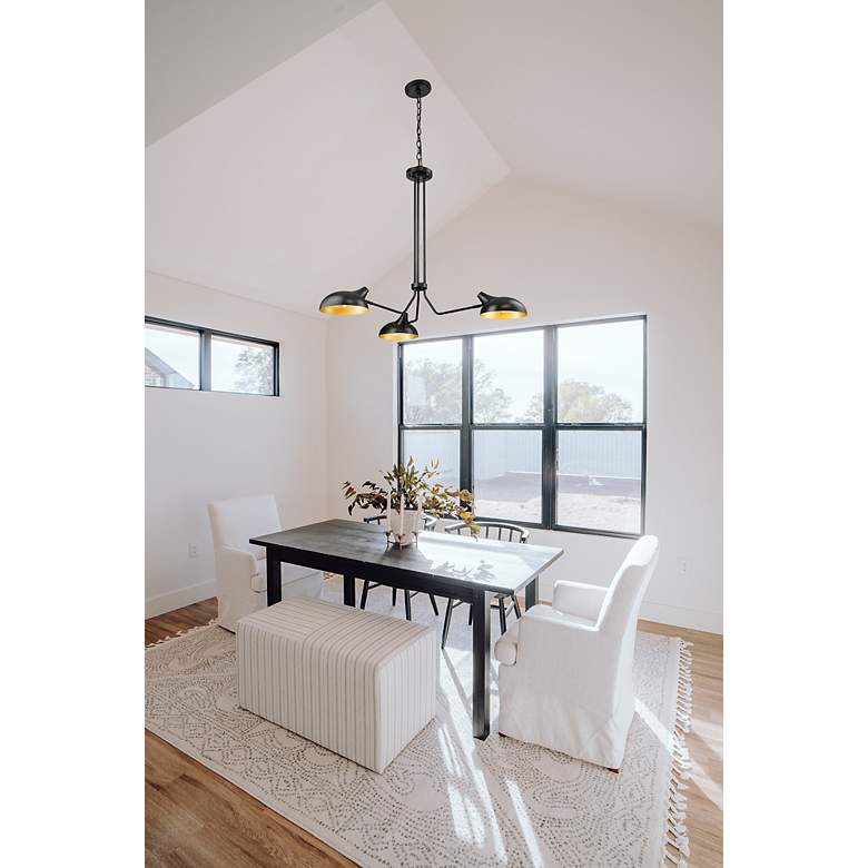Image 3 Z-Lite Bellamy 46" Wide Matte Black 3-Light Chandelier more views