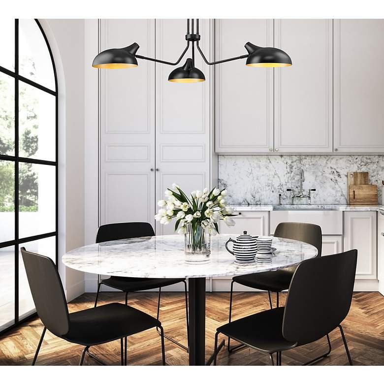 Image 4 Z-Lite Bellamy 46" Wide Matte Black 3-Light Chandelier more views