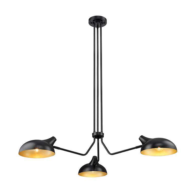 Image 6 Z-Lite Bellamy 46" Wide Matte Black 3-Light Chandelier more views