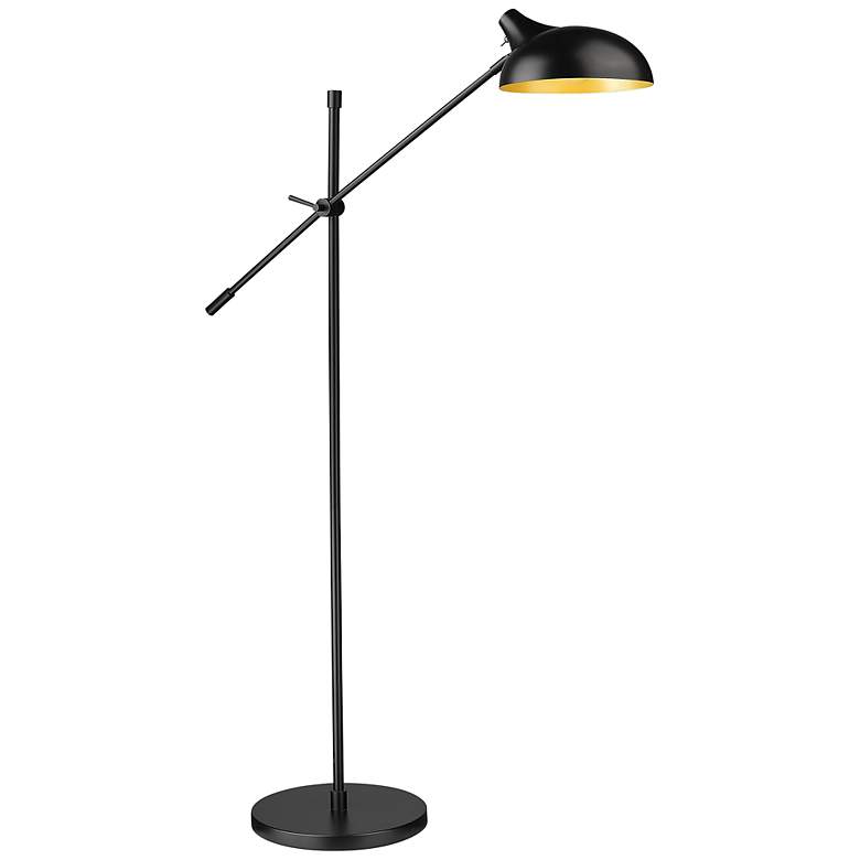 Image 1 Z-Lite Bellamy 52 inch High Matte Black Adjustable Boom Arm Floor Lamp