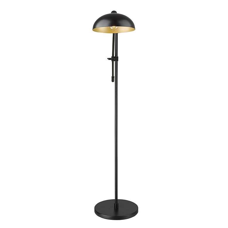 Image 6 Z-Lite Bellamy Adjustable Arm Modern Black Dome Light Floor Lamp more views