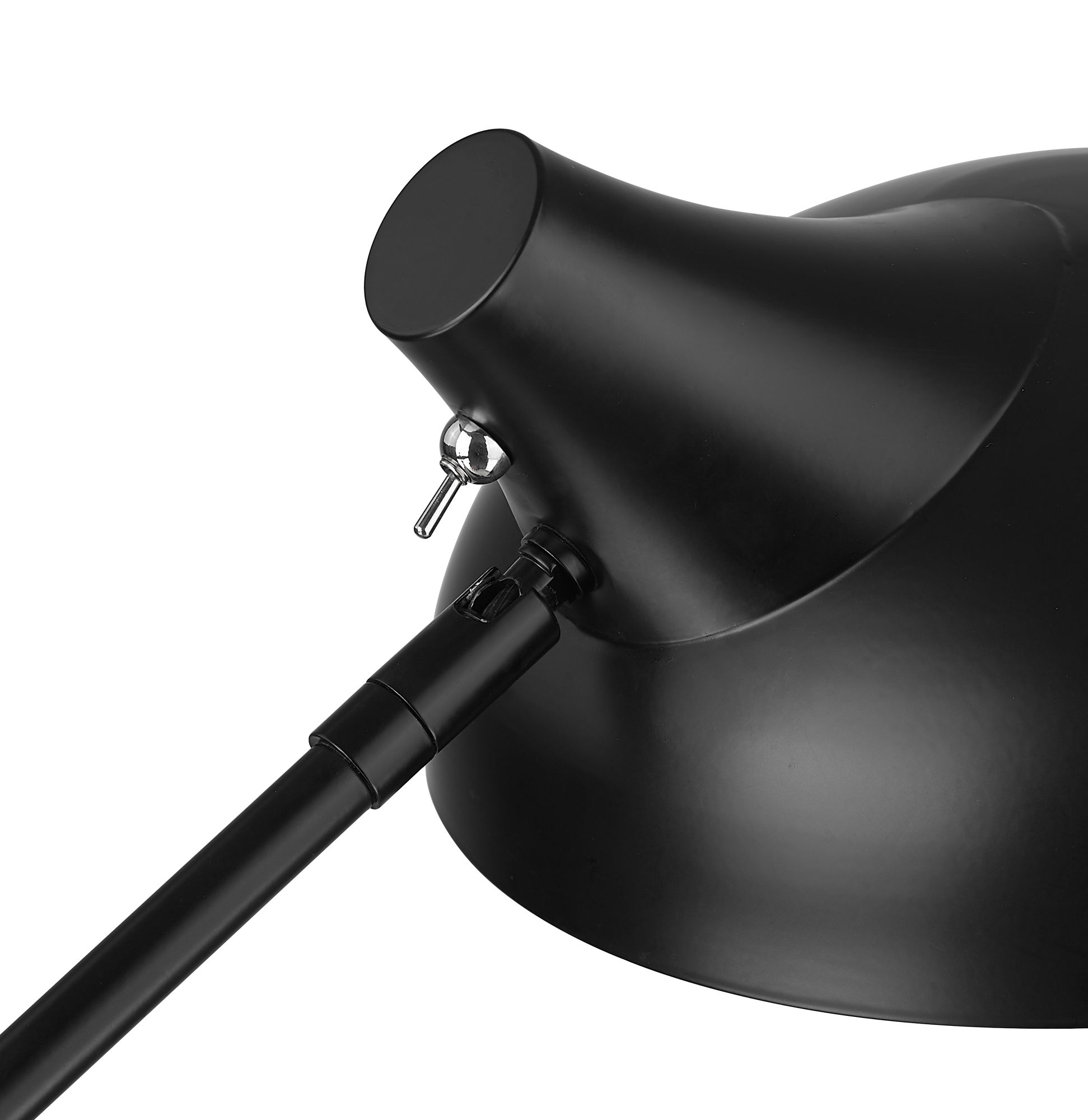 Z-Lite Bellamy Adjustable Arm Modern Black Dome Light Floor Lamp in scene