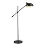 Z-Lite Bellamy Adjustable Arm Modern Black Dome Light Floor Lamp in scene