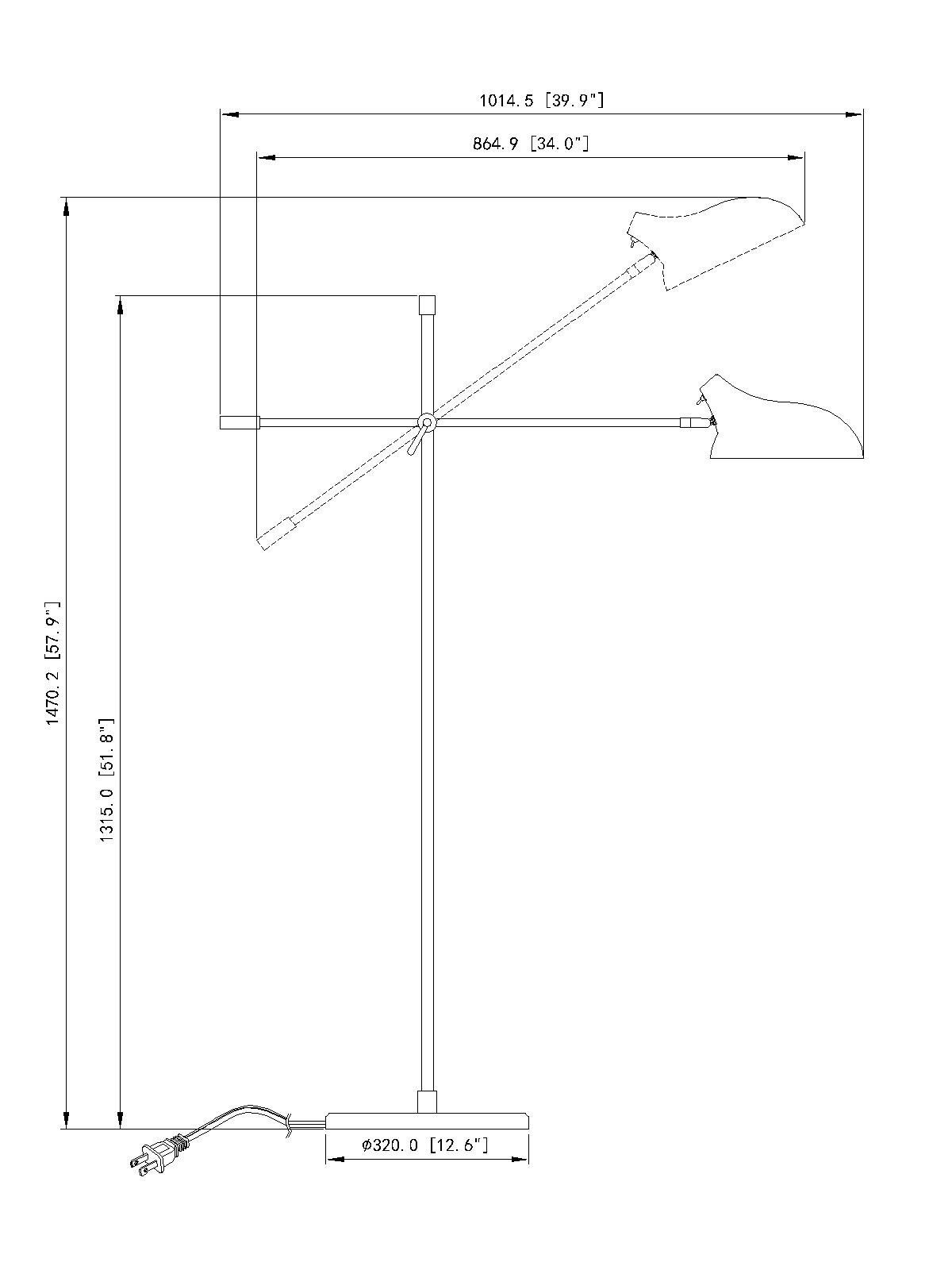 Z-Lite Bellamy Adjustable Arm Modern Black Dome Light Floor Lamp in scene