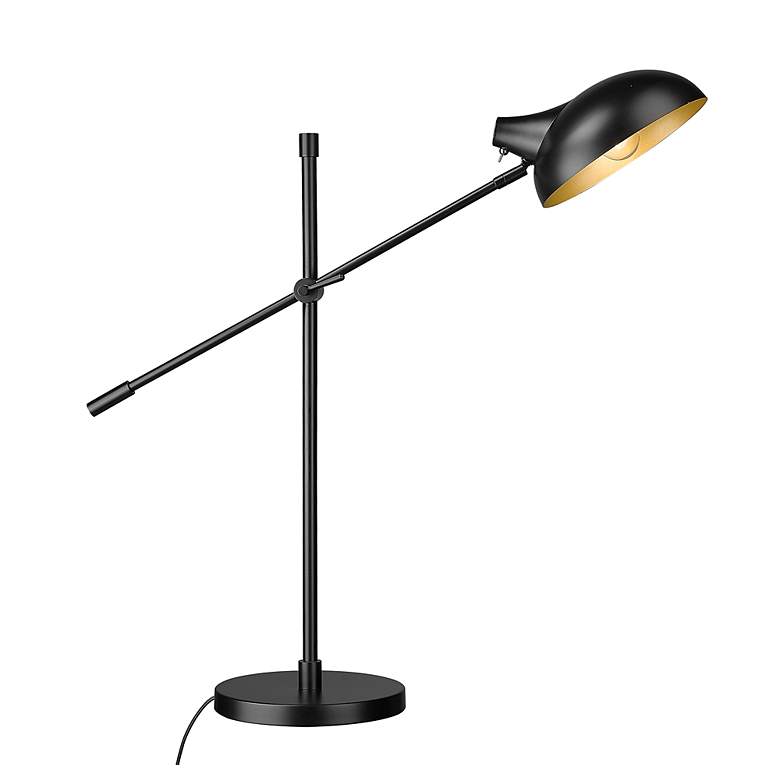 Image 6 Z-Lite Bellamy Adjustable Boom Arm Matte Black Table Desk Lamp more views