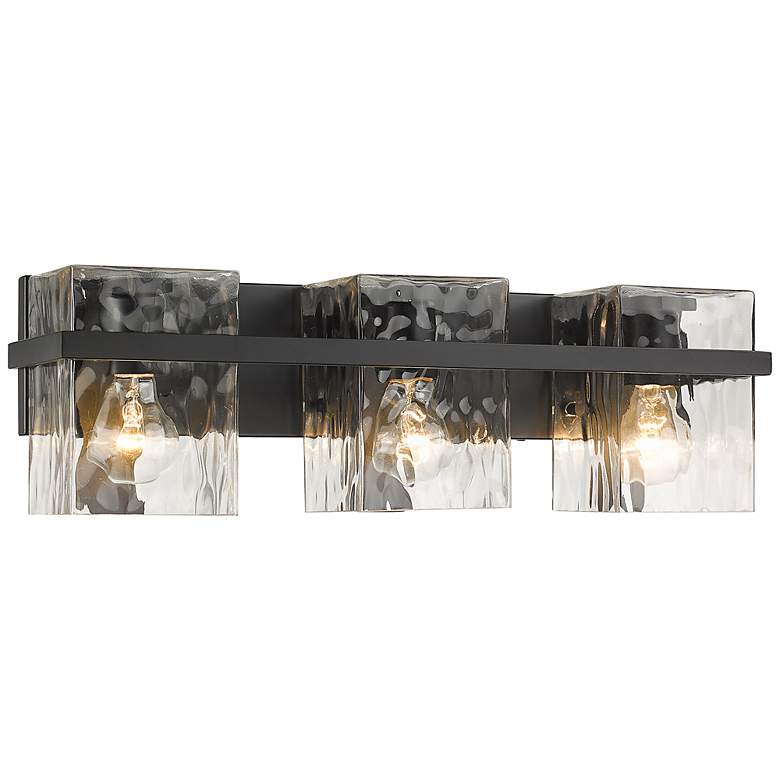 Image 3 Z-Lite Bennington 22.3 inch Wide Black and Water Glass Vanity Light