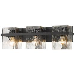 Z-Lite Bennington 22.3" Wide Black and Water Glass Vanity Light